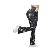 Calças de Yoga de Cintura Alta com Estampa Tie-Dye - Controle de Barriga