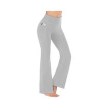 Calças De Yoga De Cintura Alta Para Mulheres Com Bolsos, Calças Para Exercícios Bootleg