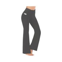 Calças De Yoga Femininas De Cintura Alta Com Bolsos, Leggings Casuais Para Fitness Com Efeito De