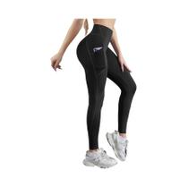 Calças De Yoga Femininas De Cintura Alta Leggings Elásticas Com Bolsos Push up Roupas De Fitness
