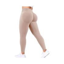 Calças De Yoga Femininas De Cintura Alta Para Treino Na Academia, Leggings Três Quartos Elásticas