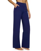 Calças de Yoga G4Free - Cintura Alta e Perna Larga - Azul Royal Calças de Yoga G4Free - Cintura Alta e Perna Larga - Azul Royal