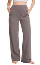 Calças de Yoga Talovee Pantalona Cintura Alta para Mulheres Taupe Escuro