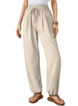 Calças Dokotoo Summer Boho para mulheres de cintura alta com bolsos