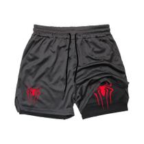 Calças Esportivas Masculinas Com Estampa De Aranha, Dupla Camada, Resistente À Luz, Com Bolso Para