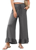 Calças EVALESS High Waisted Wide Leg Flare Grey para mulheres