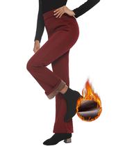 Calças Fakanhui Bootcut Work, de inverno, forradas com lã para mulheres Calças Fakanhui Bootcut Work, de inverno, forradas com lã para mulheres