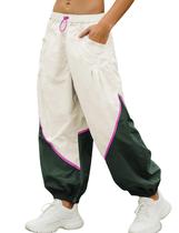 Calças Faleave Baggy Wide Leg para mulheres tamanho damasco XS