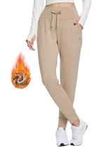 Calças femininas BALEAF, forradas de lã, resistentes à água, cáqui XXL Calças femininas BALEAF, forradas de lã, resistentes à água, cáqui XXL