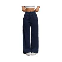 Calças Femininas Beiges Com Forro Quente, Cintura Elástica E Cordão, Estilo Solto, Moda De Rua