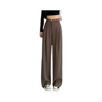 Calças Femininas De Cintura Alta Com Pernas Largas, Respiráveis, Para O Verão, Moda, Calças Retas Em Calças Femininas De Cintura Alta Com Pernas Largas, Respiráveis, Para O Verão, Moda, Calças Retas Em