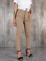 Calças Femininas Slim de Cintura Alta em Chiffon - Primavera/Verão/Outono Calças Femininas Slim de Cintura Alta em Chiffon - Primavera/Verão/Outono