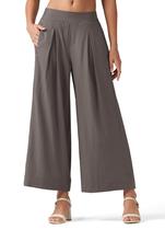 Calças femininas Willit Linen, pernas largas, praia, verão, cinza, XS Calças femininas Willit Linen, pernas largas, praia, verão, cinza, XS