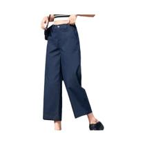 Calças Femininas ZANZEA - Cintura Média, Pernas Largas e Fivela Dupla - Estilo Coreano