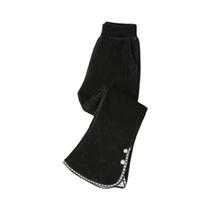 Calças Flare De Inverno Para Meninas Em Chenille Com Forro De Lã E Detalhes Em Renda, Calças Casuais Calças Flare De Inverno Para Meninas Em Chenille Com Forro De Lã E Detalhes Em Renda, Calças Casuais