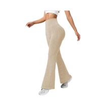 Calças Flare Sem Costura De Cintura Alta Para Mulheres, Elásticas, Com Controle De Barriga, Para