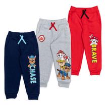 Calças Fleece Paw Patrol para Meninos - Pacote com 3 (Azul, Cinza e Vermelho) - Tamanho 7-8