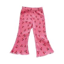 Calças Florais Com Poás Para Meninas, Verão, Seda Gelada, Finas, Moda Infantil, Versáteis Para O Dia