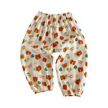 Calças Florais Para Meninas, Calças Anti-mosquito, Verão, Crianças, Calças Soltas Casuais, 9m-6 Anos
