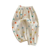 Calças Florais Para Meninas, Calças Anti-mosquito, Verão, Crianças, Calças Soltas Casuais, 9m-6 Anos