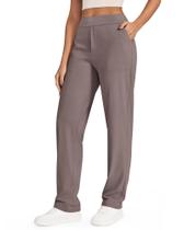 Calças G4Free Yoga Business Casual para mulheres de cintura alta cinza