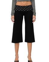 Calças gaúchas Aopwsrlyi Low Rise Wide Leg Capri para mulheres
