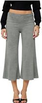 Calças gaúchas femininas Yiulangde, cintura baixa, perna larga, cinza Calças gaúchas femininas Yiulangde, cintura baixa, perna larga, cinza