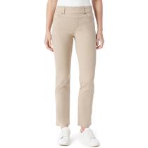 Calças Gloria Vanderbilt High Rise Straight Leg Pull On Flaxen