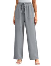 Calças GRACE KARIN com cordão, elástico, cintura feminina, cinza, 2GG