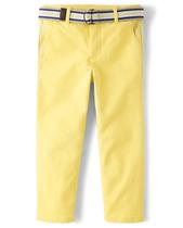 Calças Gymboree Belted Twill Chino Sun Yellow para criança de 5 anos