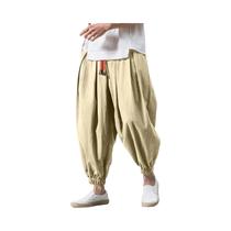 Calças Harem Masculinas Soltas De Algodão Para Primavera, Calças De Moletom Oversize Casuais De