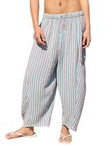 Calças Harem MISSACTIVER femininas listradas, fluidas, folgadas, casuais Calças Harem MISSACTIVER femininas listradas, fluidas, folgadas, casuais