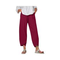 Calças Harem Vintage Femininas - Algodão e Linho - Cintura Alta e Perna Larga
