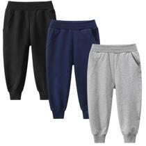Calças IJnuhb Boy's, pacote com 2 calças de moletom infantis de algodão