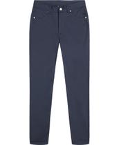 Calças IZOD, uniforme escolar masculino, com frente plana, sarja azul marinho, tamanho 8