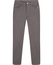 Calças IZOD, uniforme escolar masculino, com frente plana, sarja, cinza, tamanho 10