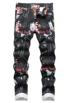 Calças jeans Baylvn Casual Foral Butterfly Letter New York Calças jeans Baylvn Casual Foral Butterfly Letter New York