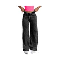 Calças Jeans Casuais Para Meninas Com Laço De Borboleta Bordado, Cintura Elástica E Tecido