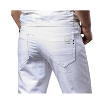 Calças Jeans Casuais Slim Fit Brancas Para Homens Moda Confortáveis E Flexíveis Estilo Clássico