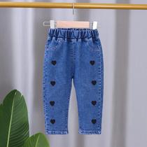 Calças Jeans Elásticas Para Meninas, Calças Casuais Para Primavera E Outono, Roupas Infantis De 0 a