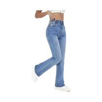 Calças Jeans Femininas De Cintura Alta, Slimming, Casuais, Em Denim Lavado, Estilo