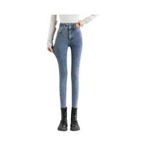 Calças Jeans Femininas De Inverno Com Forro De Lã, Cintura Alta, Térmicas, Estilo Reto, Chiques Para Calças Jeans Femininas De Inverno Com Forro De Lã, Cintura Alta, Térmicas, Estilo Reto, Chiques Para