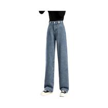 Calças Jeans Femininas De Inverno Com Forro Térmico De Pelúcia, Cintura Alta, Estilo Baggy E Perna Calças Jeans Femininas De Inverno Com Forro Térmico De Pelúcia, Cintura Alta, Estilo Baggy E Perna