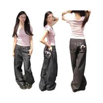 Calças Jeans Femininas Largas E Confortáveis, Estilo Y2K Grunge Harajuku, Cowboy Coreano, Punk Retro Calças Jeans Femininas Largas E Confortáveis, Estilo Y2K Grunge Harajuku, Cowboy Coreano, Punk Retro