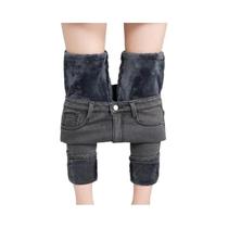 Calças Jeans Femininas Térmicas De Inverno Com Forro De Lã Quente E Aveludado, Modelo Skinny E Slim
