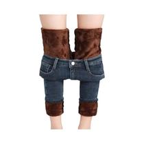Calças Jeans Femininas Térmicas De Inverno Com Forro De Lã Quente E Aveludado, Modelo Skinny E Slim