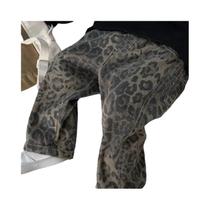 Calças Jeans Infantis De Algodão Com Estampa De Leopardo, Estilo Hip Hop Casual Para Todas as