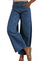 Calças jeans jeans chouyatou femininas 2026 com bolinhas largas Calças jeans jeans chouyatou femininas 2026 com bolinhas largas