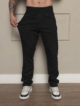 Calças Jeans Masculina Preta Tradicional Original Com Elastano Lycra Trabalho Promoção Cor:PretoTamanho:38
