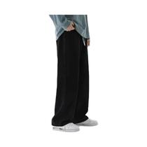 Calças Jeans Masculinas Baggy Com Cintura Elástica, Cor Sólida Clássica, Corte Reto, Perna Larga, Calças Jeans Masculinas Baggy Com Cintura Elástica, Cor Sólida Clássica, Corte Reto, Perna Larga,